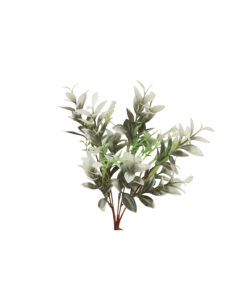 Grey Green Plastic Leaves 5 Branches 37cm