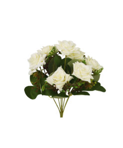 White Rose Bunch 7 Head 32cm