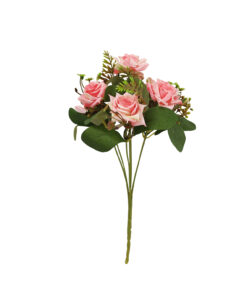 Pink Rose Bunch 7 Head 32cm