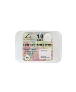 Clear PP Plastic Rectangular Food Container 10pc 500ml