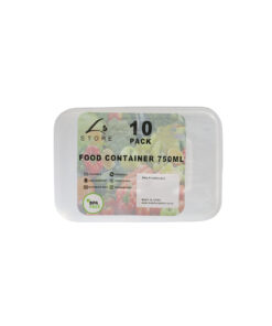 Clear PP Plastic Rectangular Food Container 10pc 750ml