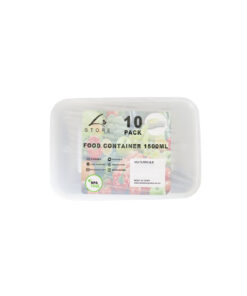 Black PP Plastic Round Food Container 10pc 750ml