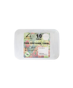 Clear PP Plastic Rectangular Food Container 10pc 1500ml