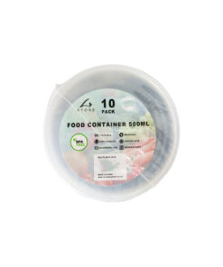 Black PP Plastic Round Food Container 10pc 500ml