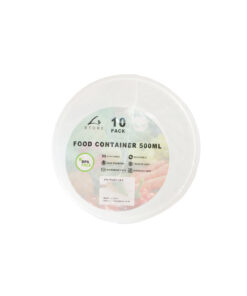 Clear PP Plastic Round Food Container 10pc 500ml