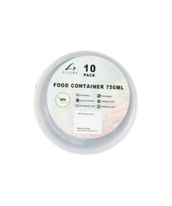 Black PP Plastic Round Food Container 10pc 750ml