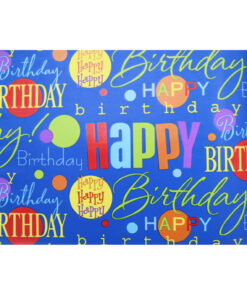 Happy birthday mixed polka dot design print wrapping paper