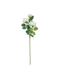 White Rose Flower With 3 Heads 58cm