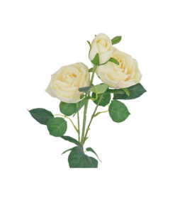 Cream Rose Flower With 3 Heads 58cm