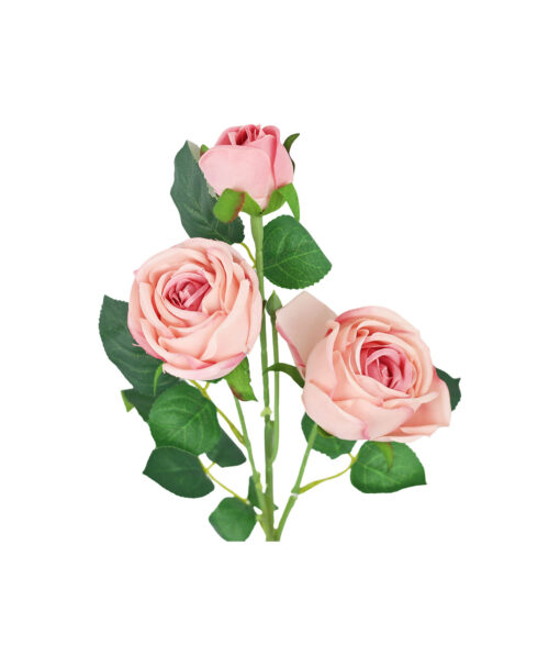 Dark Pink Rose Flower With 3 Heads 58cm