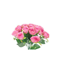 Pink Rose Bush 18 Head 47cm