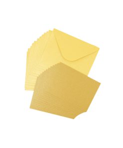 Gold Small Pearlised Cards & Envelopes Set 12pc