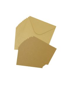 Kraft Brown Small Pearlised Cards & Envelopes Set 12pc