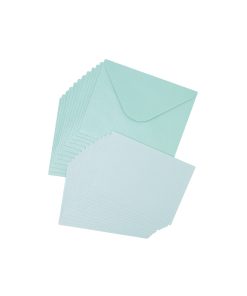 Light Blue Small Pearlised Cards & Envelopes Set 12pc