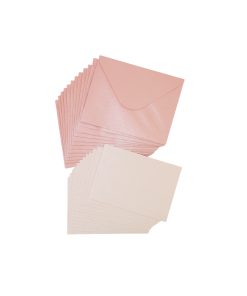 Light Pink Small Pearlised Cards & Envelopes Set 12pc