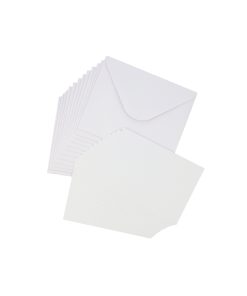 White Small Pearlised Cards & Envelopes Set 12pc