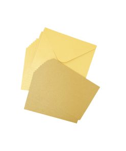 Gold Pearlised Cards & Envelopes Set 12pc