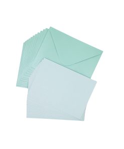 Light Blue Pearlised Cards & Envelopes Set 12pc