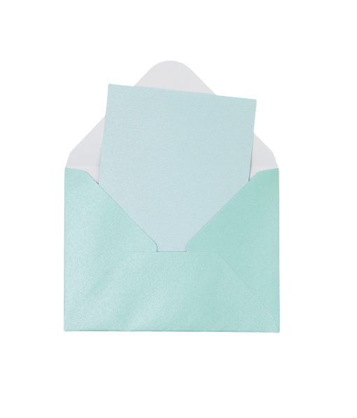 Light Blue Pearlised Cards & Envelopes Set 12pc