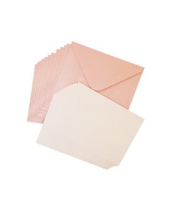 Light Pink Pearlised Cards & Envelopes Set 12pc