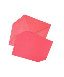 Red Pearlised Cards & Envelopes Set 12pc