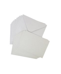 Silver Pearlised Cards & Envelopes Set 12pc