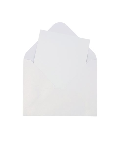 White Pearlised Cards & Envelopes Set 12pc