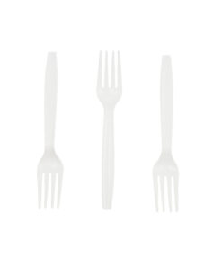 White PP Reusable Forks 50pc