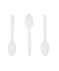 White PP Reusable Spoons 50pc