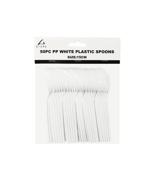 White PP Reusable Spoons 50pc