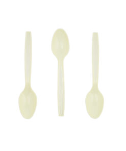 Cream PP Reusable Spoons 50pc