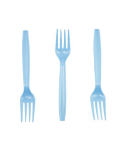 Light Blue PP Reusable Forks 50pc