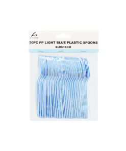 Light Blue PP Reusable Spoons 50pc