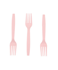 Light Pink PP Reusable Forks 50pc