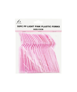 Light Pink PP Reusable Forks 50pc