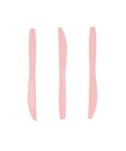 Light Pink PP Reusable Knives 50pc 15.5cm