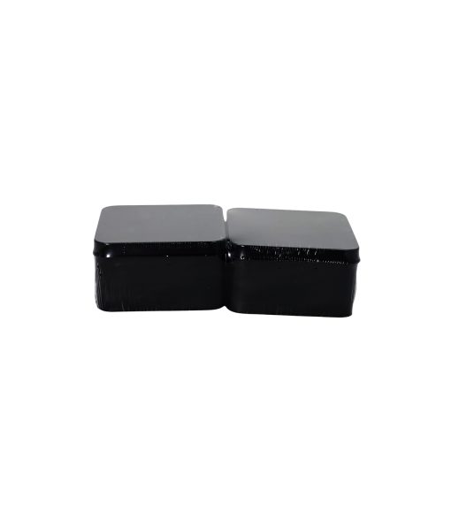 Black Square Craft Tin Box 2pc 6cm