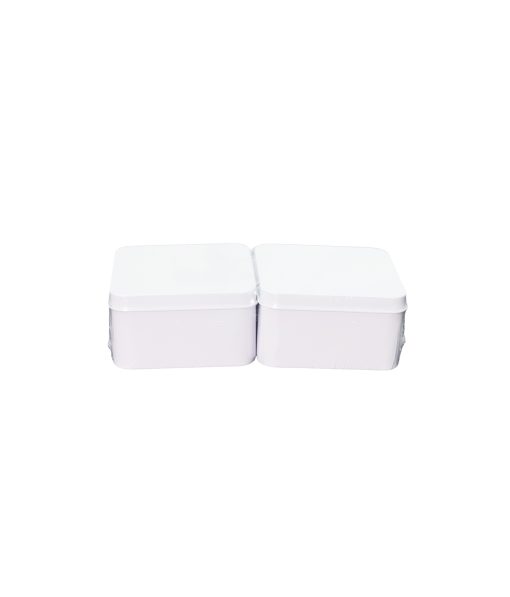 White Square Craft Tin Box 2pc 6cm