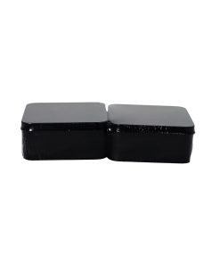 Black Square Craft Tin Box 2pc 8cm