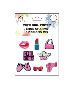 Girl Power Shoe Charms Decoration 20pc
