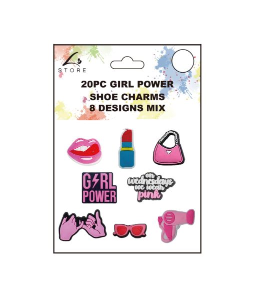 Girl Power Shoe Charms Decoration 20pc