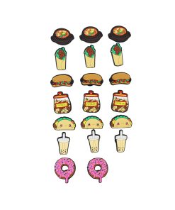 Food Shoe Charms Decoration 20pc