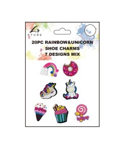 Rainbow&Unicorn Shoe Charms Decoration 20pc