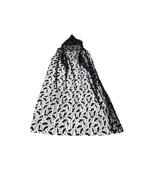 black head veil with bat design print