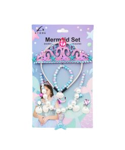 Mermaid Set Necklace, Crown, Earrings, Ring, and Bracelet