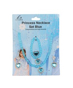 Blue Princess Necklace Set Necklace, Earrings, Ring, and Bracelet