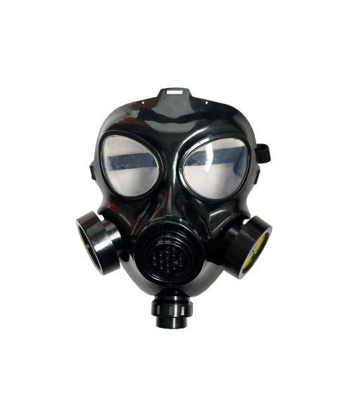 black gas mask