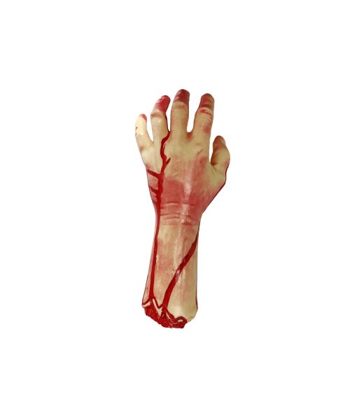 bloody covered hand halloween prop