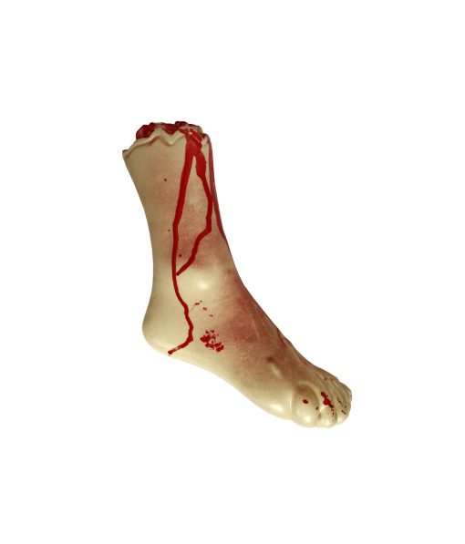 bloody covered foot halloween prop