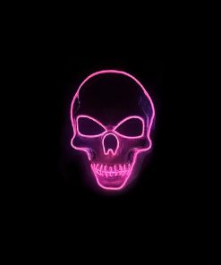 light up skull mask in pink led light